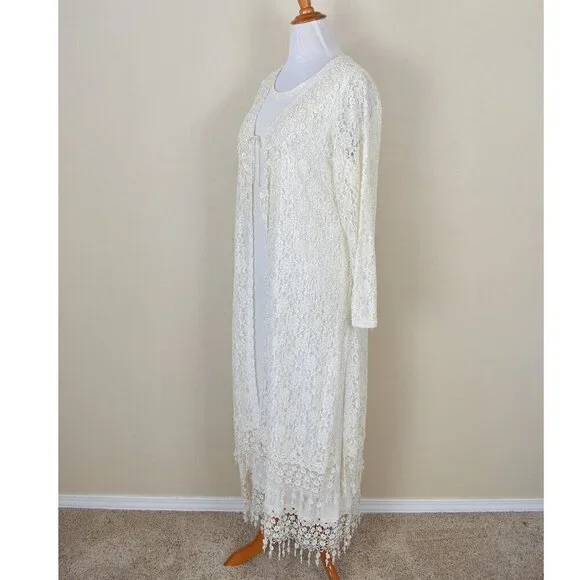 Vintage Magnet Art Lynn Yang Gauze Lace Dress and Jacket - M - Picture 3 of 14